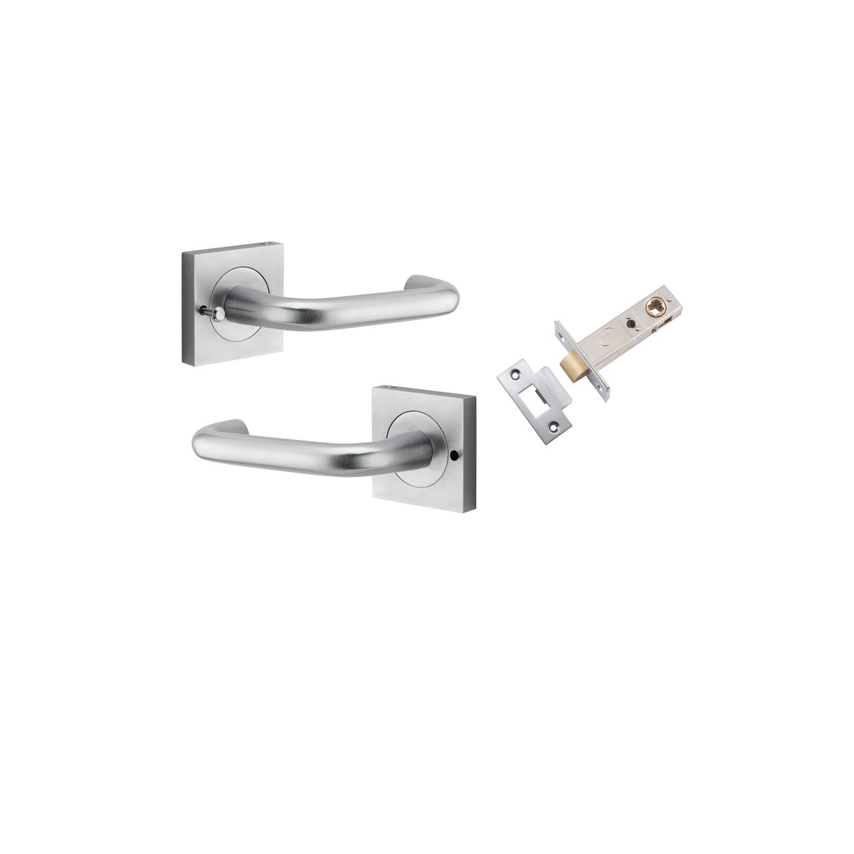 20365KIBPRIV60 - Oslo Lever - Square Rose (Inbuilt Privacy) - Brushed Chrome - Privacy