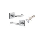 20365KIBPRIV60 - Oslo Lever - Square Rose (Inbuilt Privacy) - Brushed Chrome - Privacy