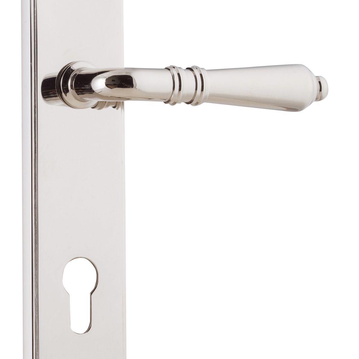 14212E85 - Sarlat Lever - Shouldered Backplate - Polished Nickel - Entrance