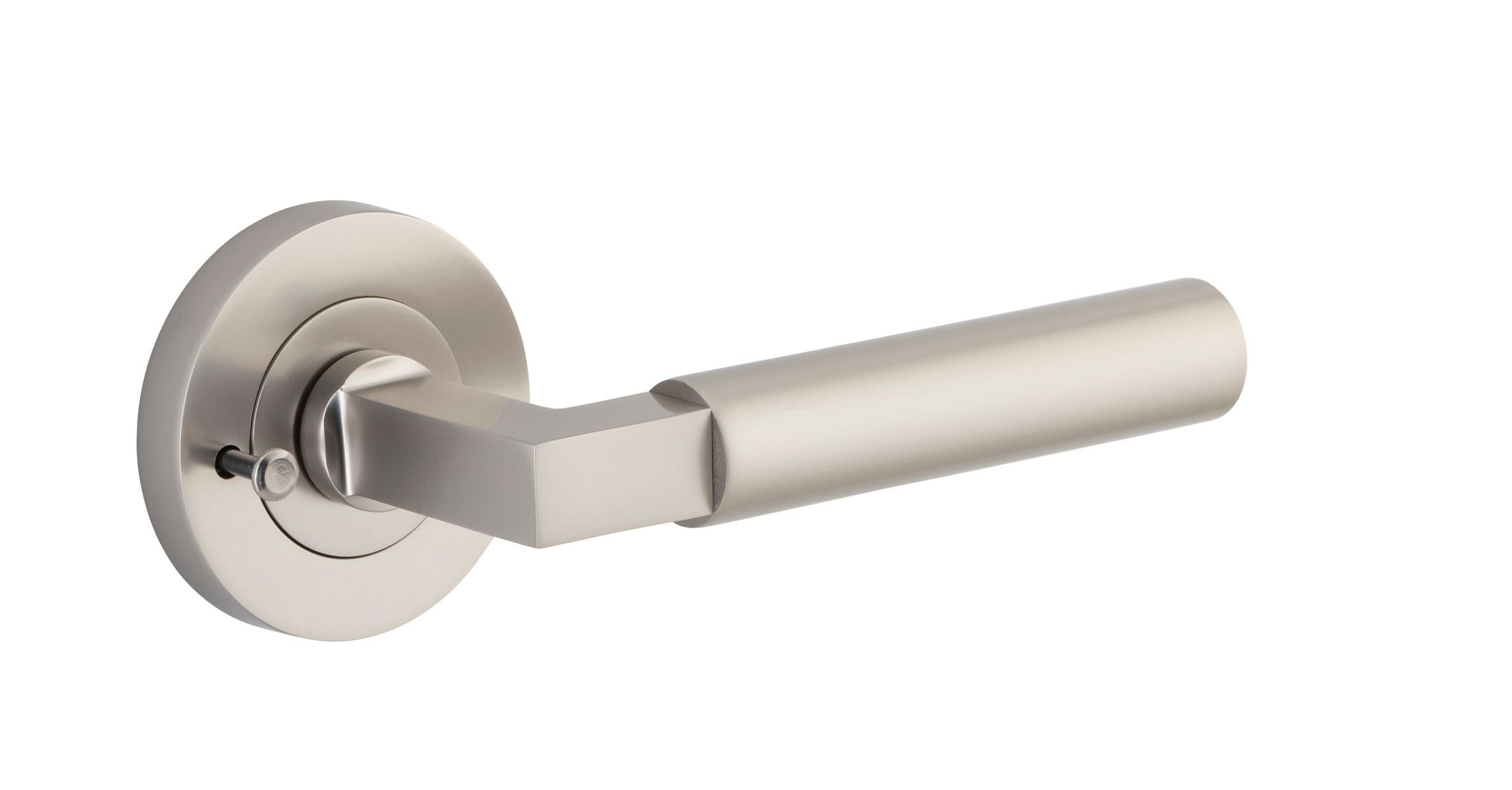 0349KIBPRIV60 - Berlin Lever - Round Rose Privacy Kit (Inbuilt Privacy) - Satin Nickel - Privacy