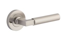 0349KIBPRIV60 - Berlin Lever - Round Rose Privacy Kit (Inbuilt Privacy) - Satin Nickel - Privacy
