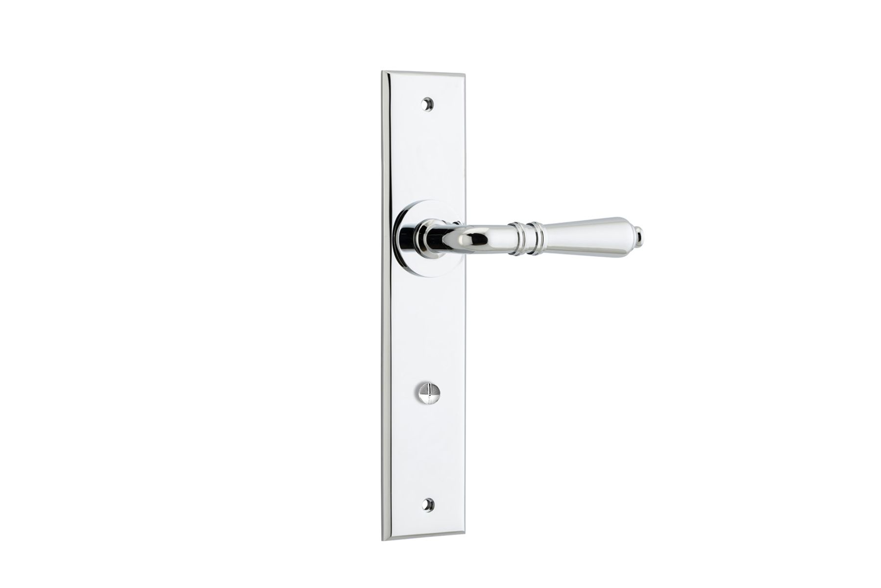 11780 - Sarlat Lever - Chamfered Backplate - Polished Chrome - Passage