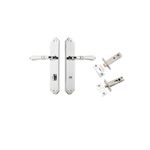 11712KPRIV60 - Sarlat Lever - Shouldered Backplate Privacy Kit with Privacy Turn - Polished Chrome - Privacy