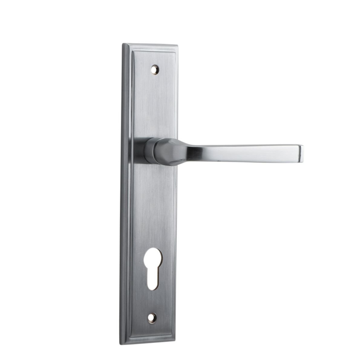 12244E85 - Annecy Lever - Stepped Backplate - Brushed Chrome - Entrance