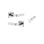 0424KIBPRIV60 - Brunswick Lever - Square Rose Privacy Kit (Inbuilt Privacy) - Polished Chrome - Privacy