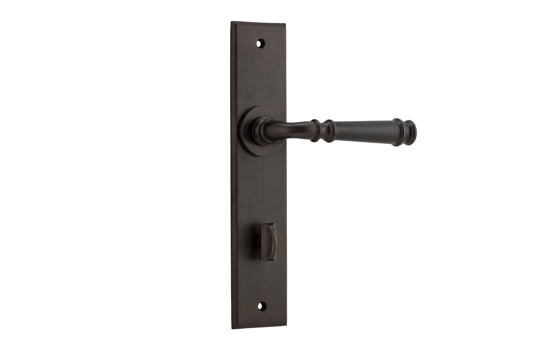 10786P85 - Verona Lever - Chamfered Backplate - Signature Brass - Privacy