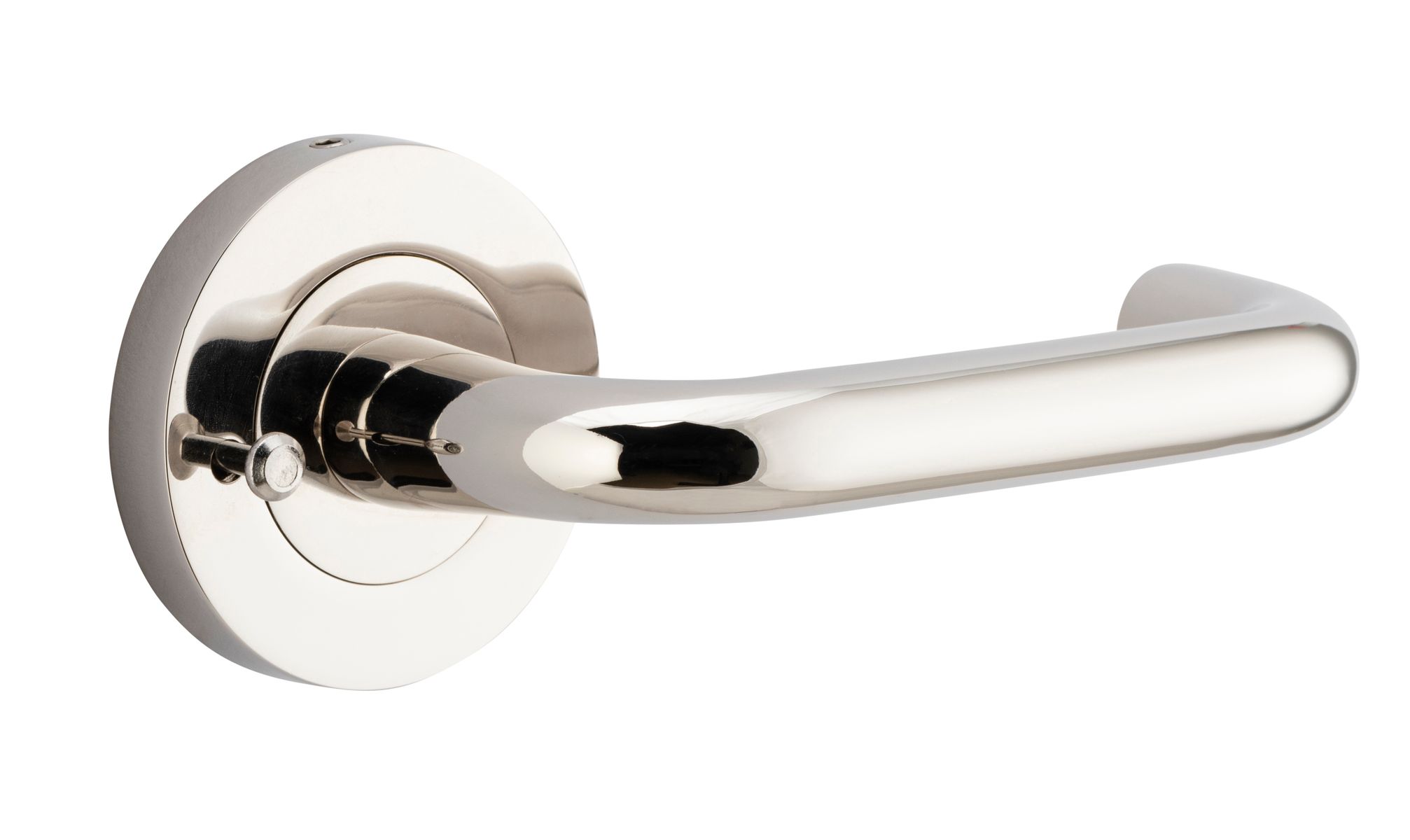 20358KIBPRIV60 - Oslo Lever - Round Rose (Inbuilt Privacy) - Polished Nickel - Privacy