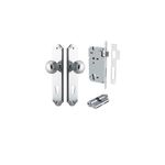 11830KENTR60KK - Guildford Knob - Shouldered Backplate Entrance Kit with High Security Lock - Polished Chrome - Entrance