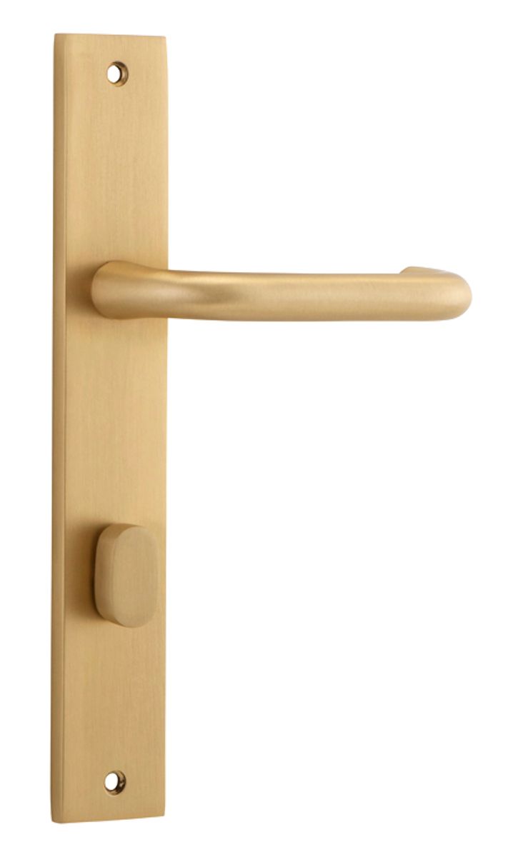 15344P85 - Oslo Lever - Rectangular Backplate - Brushed Brass - Privacy
