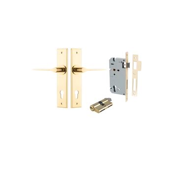 Como Lever - Chamfered Backplate Entrance Kit with High Security Lock