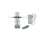 12208KENTR60KT - Annecy Lever - Rectangular Backplate Entrance Kit with High Security Lock - Brushed Chrome - Entrance