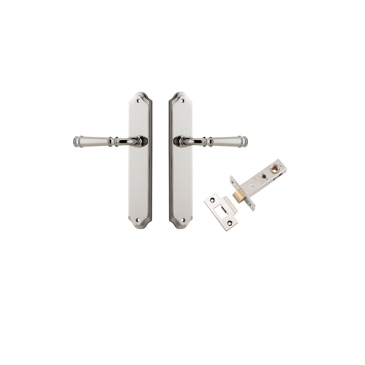 14218KPASS60 - Verona Lever - Shouldered Backplate Passage Kit - Polished Nickel - Passage