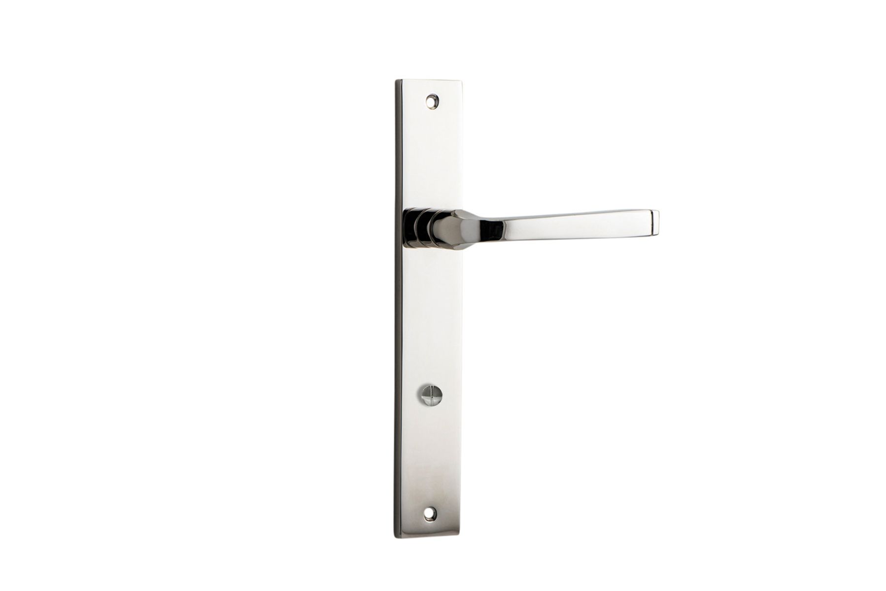 14208P85 - Annecy Lever - Rectangular Backplate - Polished Nickel - Privacy