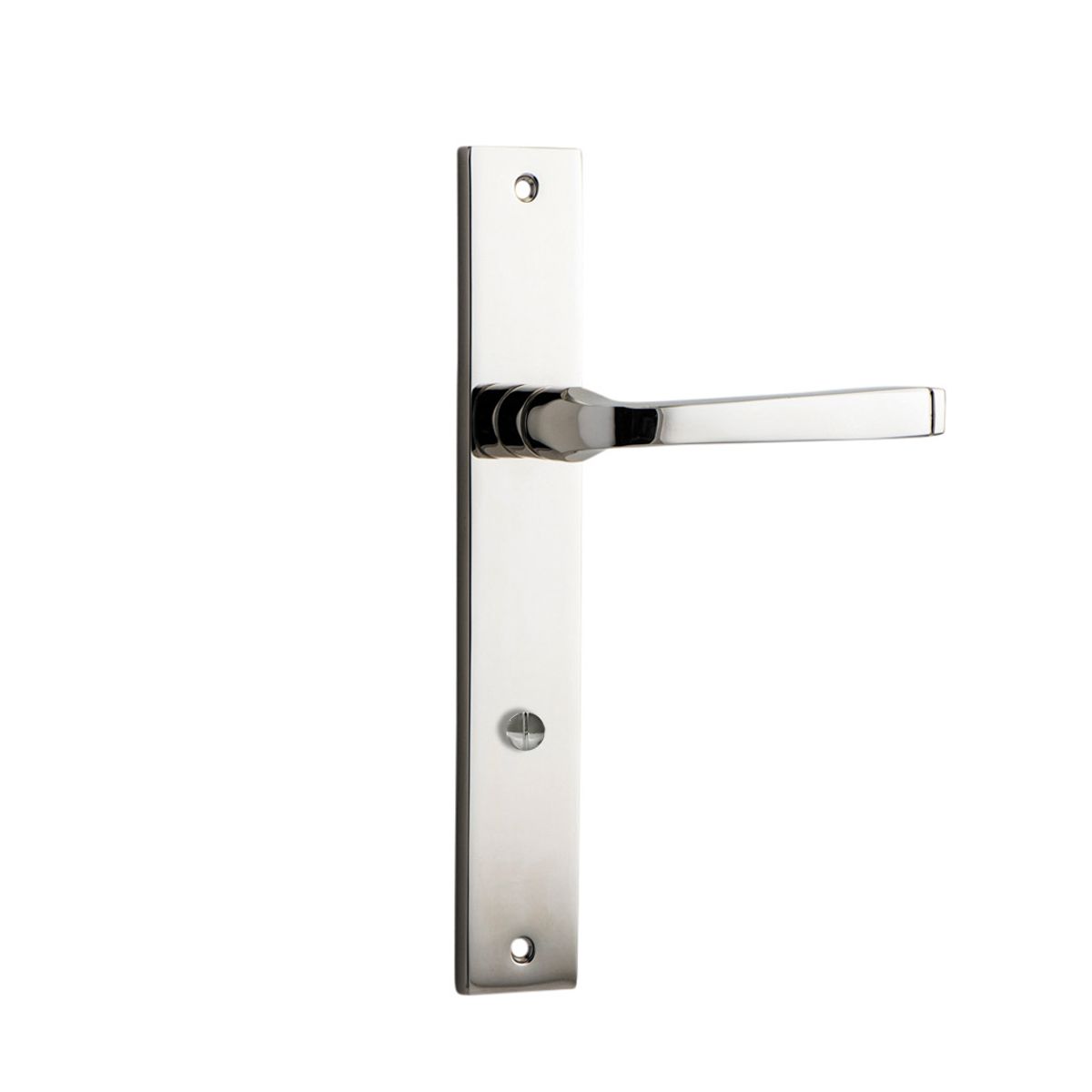 14208P85 - Annecy Lever - Rectangular Backplate - Polished Nickel - Privacy