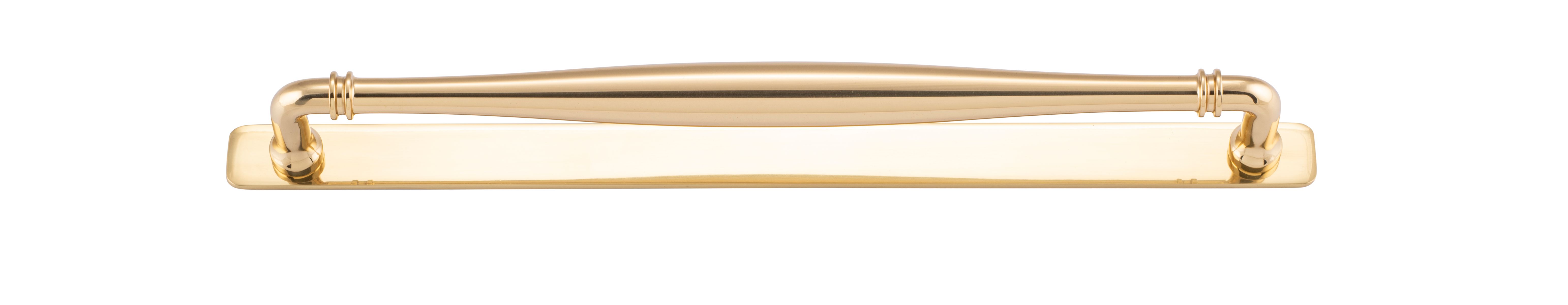 21090B - Sarlat Cabinet Pull with Backplate - CTC320mm - Polished Brass