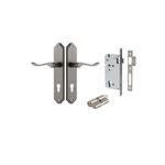 13922KENTR60KK - Stirling Lever - Shouldered Backplate Entrance Kit with High Security Lock - Distressed Nickel - Entrance