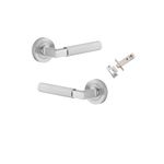 0355KPASS60 - Brunswick Lever - Round Rose Passage Kit - Brushed Chrome - Passage