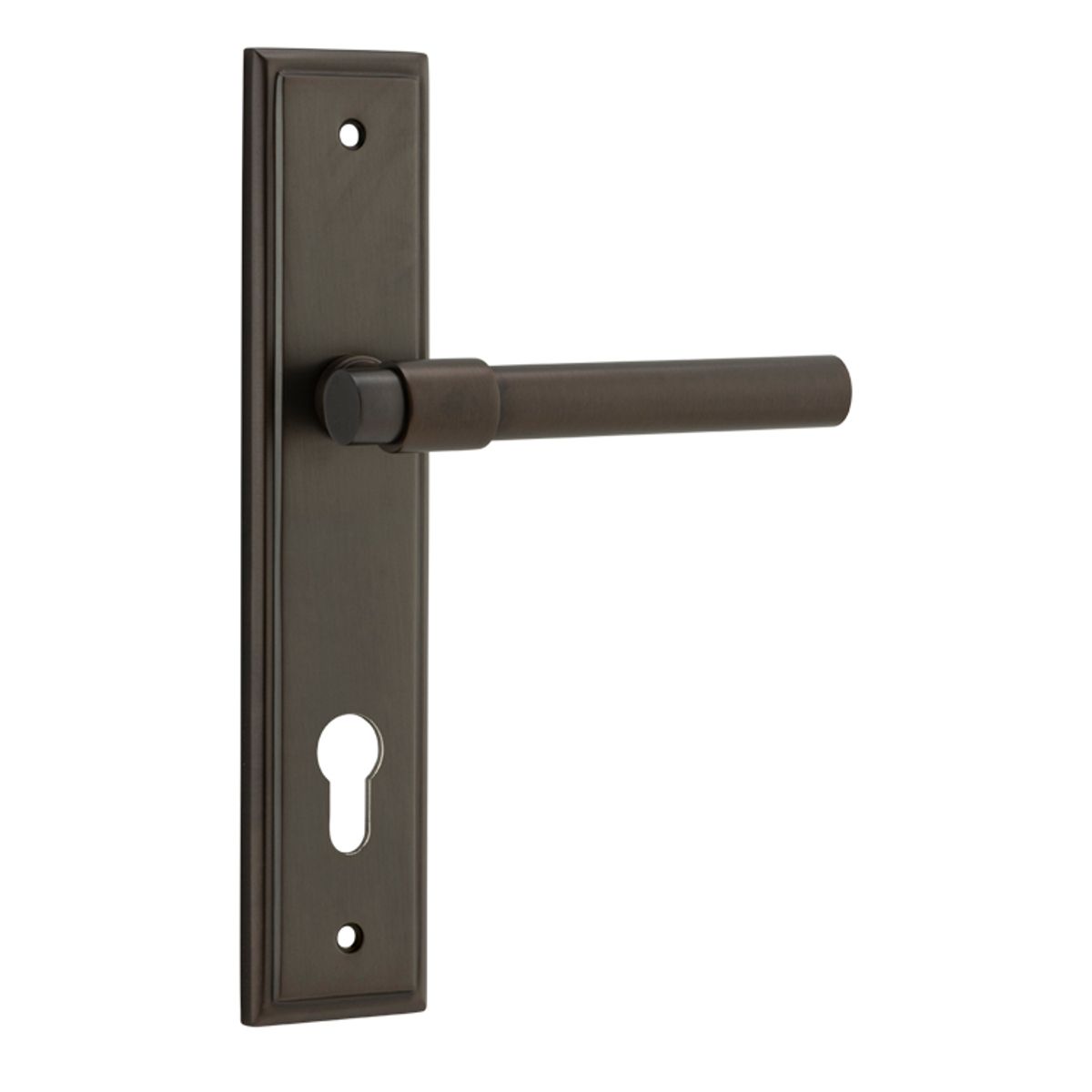 10902E85 - Helsinki Lever - Stepped Backplate - Signature Brass - Entrance
