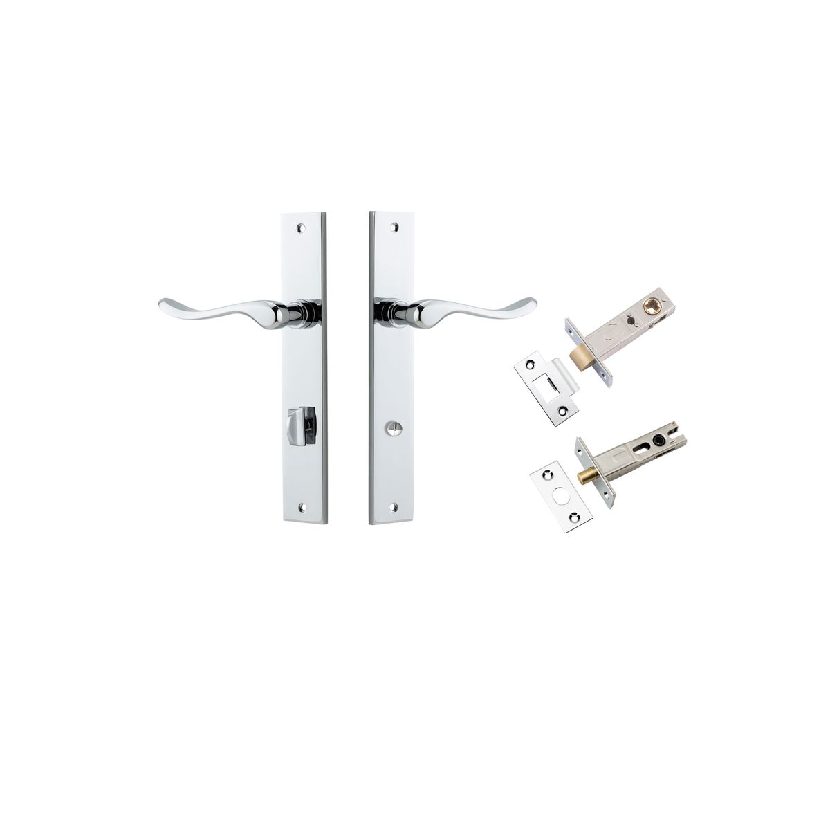 11920KPRIV60 - Stirling Lever - Rectangular Backplate Privacy Kit with Privacy Turn - Polished Chrome - Privacy