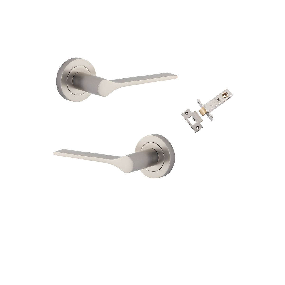 0369KPASS60 - Como Lever - Round Rose Passage Kit - Satin Nickel - Passage