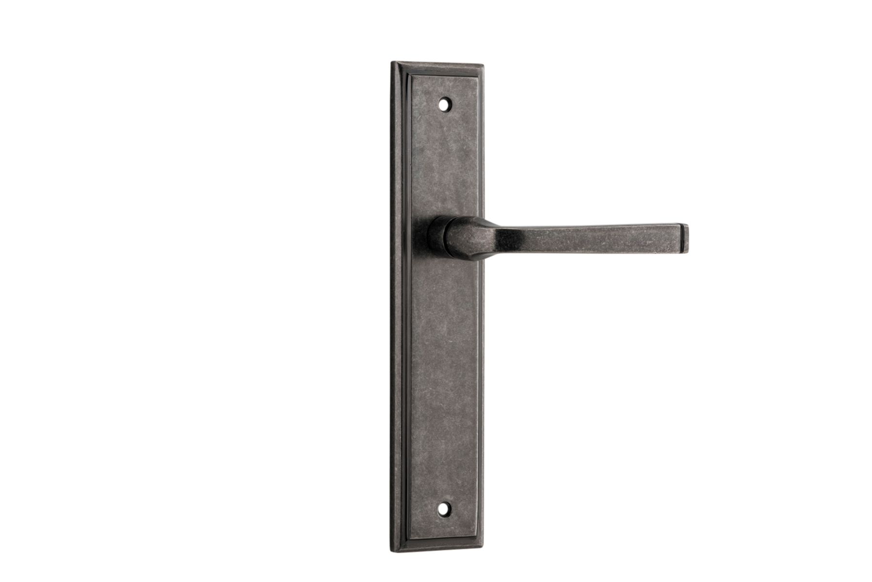 13744 - Annecy Lever - Stepped Backplate - Distressed Nickel - Passage