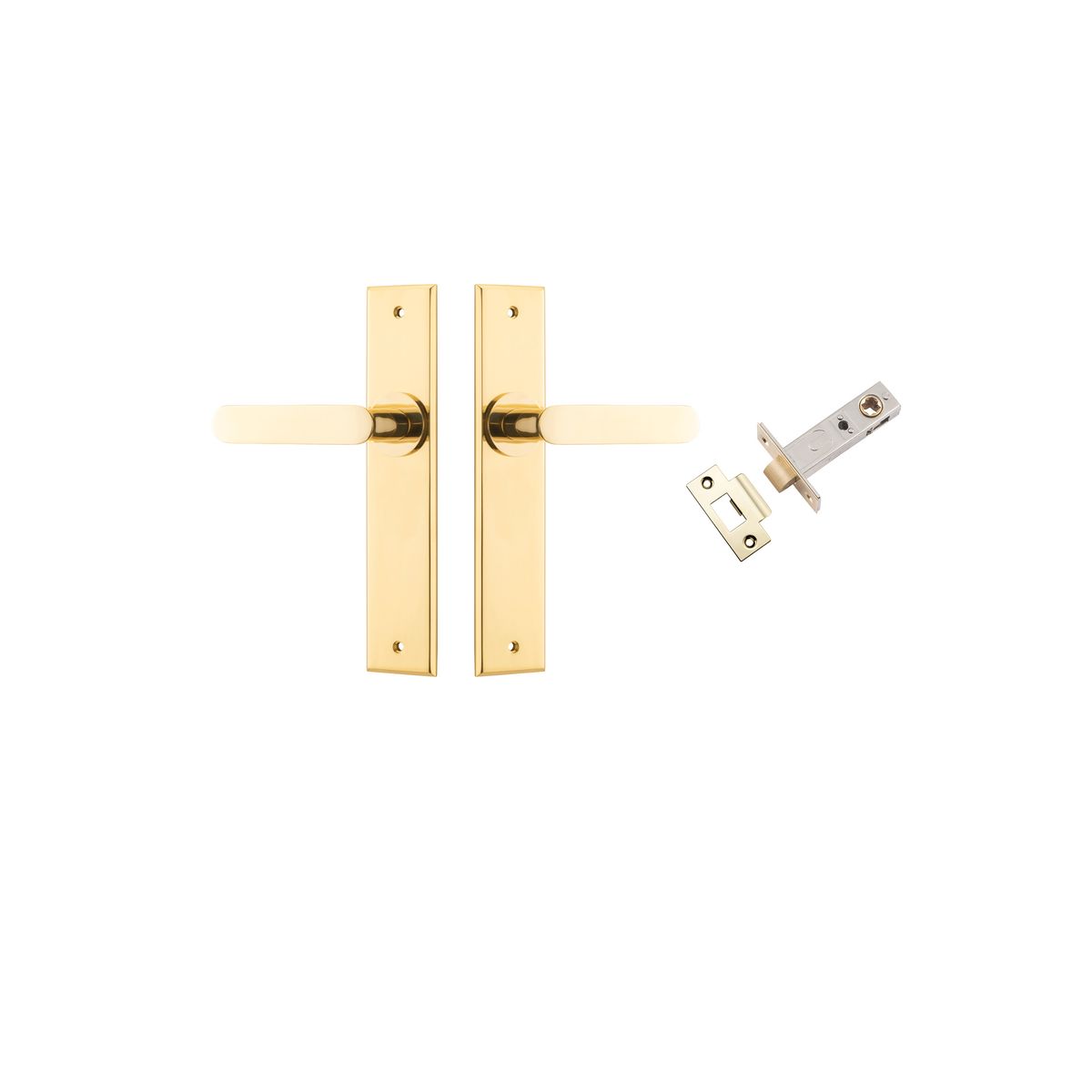 10284KPASS60 - Bronte Lever - Chamfered Backplate Passage Kit - Polished Brass - Passage