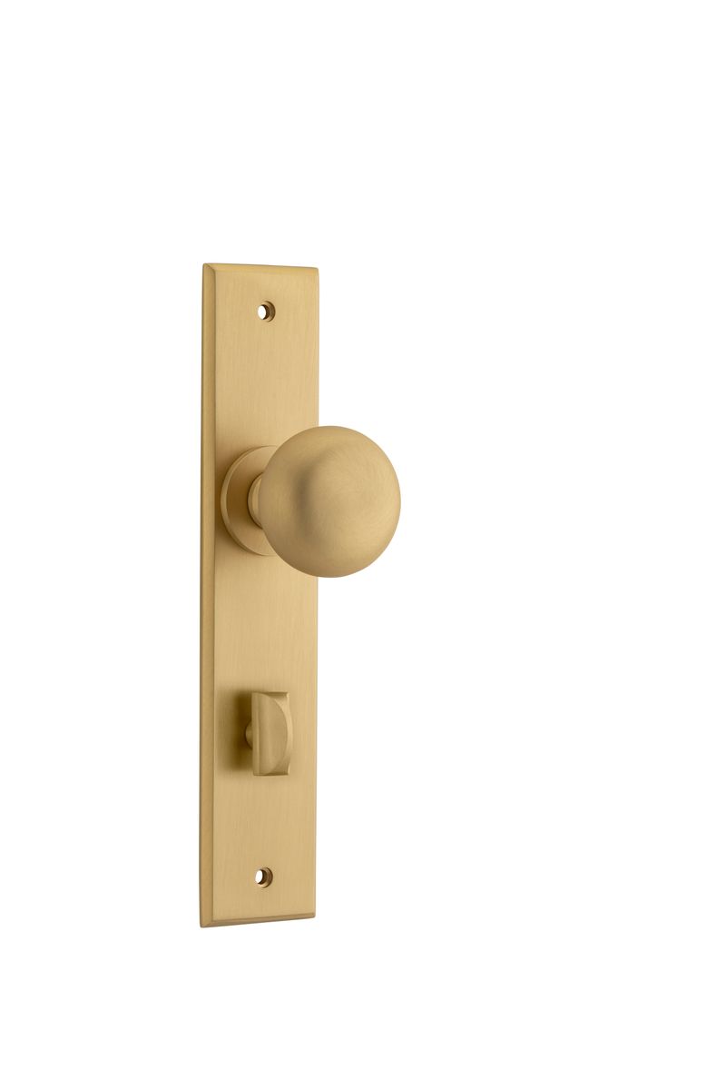 15446P85 - Cambridge Knob - Chamfered Backplate - Brushed Brass - Privacy