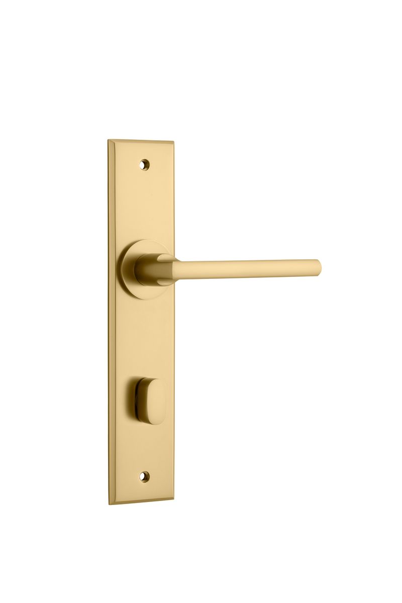 15282P85 - Baltimore Lever - Chamfered Backplate - Brushed Brass - Privacy