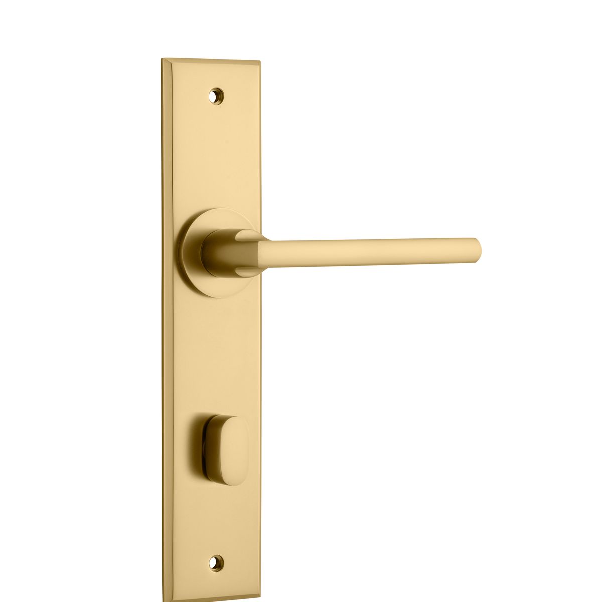 15282P85 - Baltimore Lever - Chamfered Backplate - Brushed Brass - Privacy