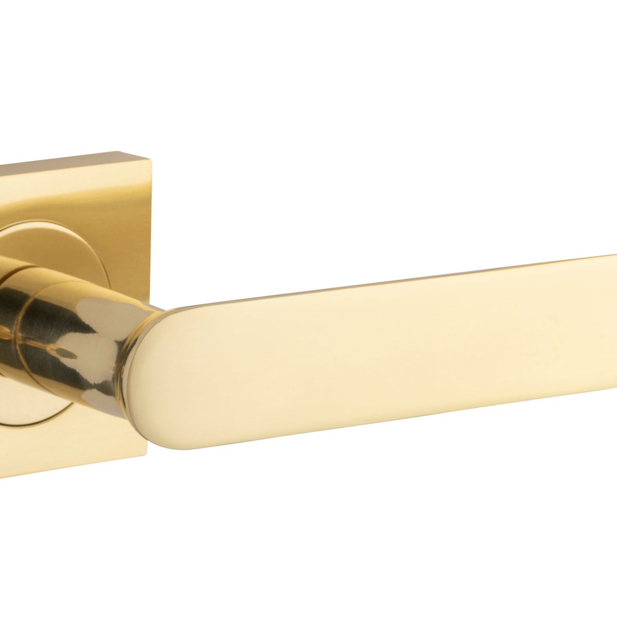 0400KIBPRIV60 - Bronte Lever - Square Rose Privacy Kit (Inbuilt Privacy) - Polished Brass - Privacy