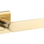 0400KIBPRIV60 - Bronte Lever - Square Rose Privacy Kit (Inbuilt Privacy) - Polished Brass - Privacy