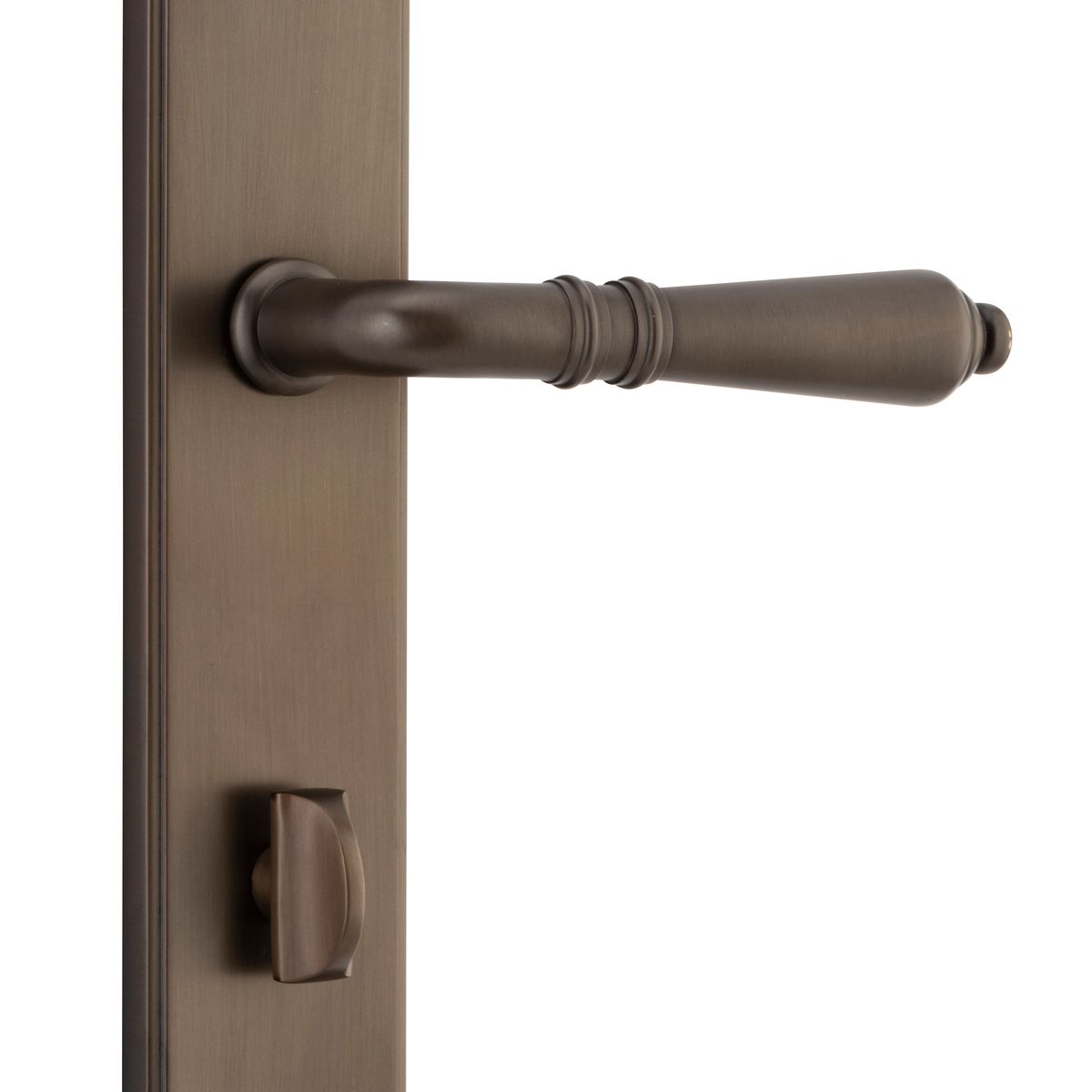 10712P85 - Sarlat Lever - Shouldered Backplate - Signature Brass - Privacy