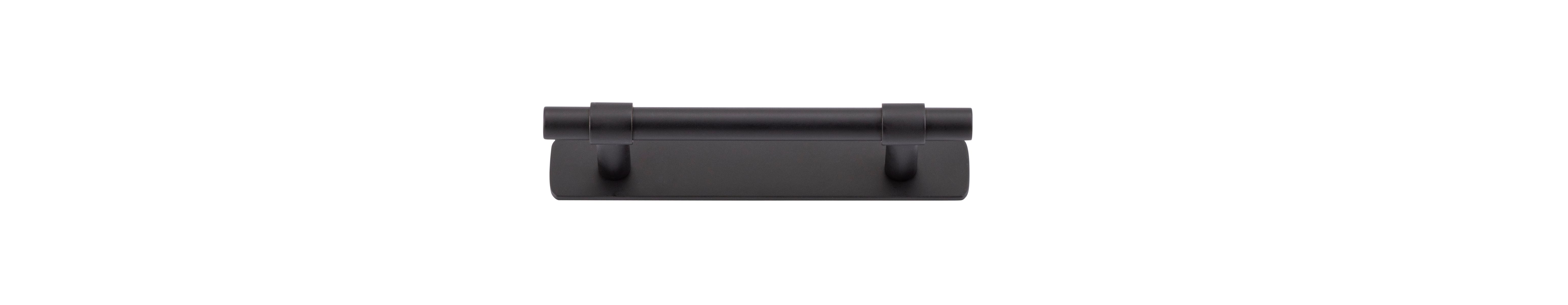 20993B - Helsinki Cabinet Pull with Backplate - CTC96mm - Matt Black