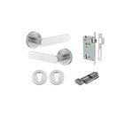 0335KENTR60KT - Bronte Lever - Round Rose Entrance Kit with High Security Lock - Brushed Chrome - Entrance