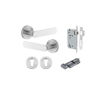 Bronte Lever - Round Rose Entrance Kit with High Security Lock