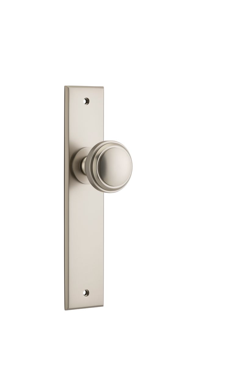 14831 - Paddington Knob - Chamfered Backplate - Satin Nickel - Passage