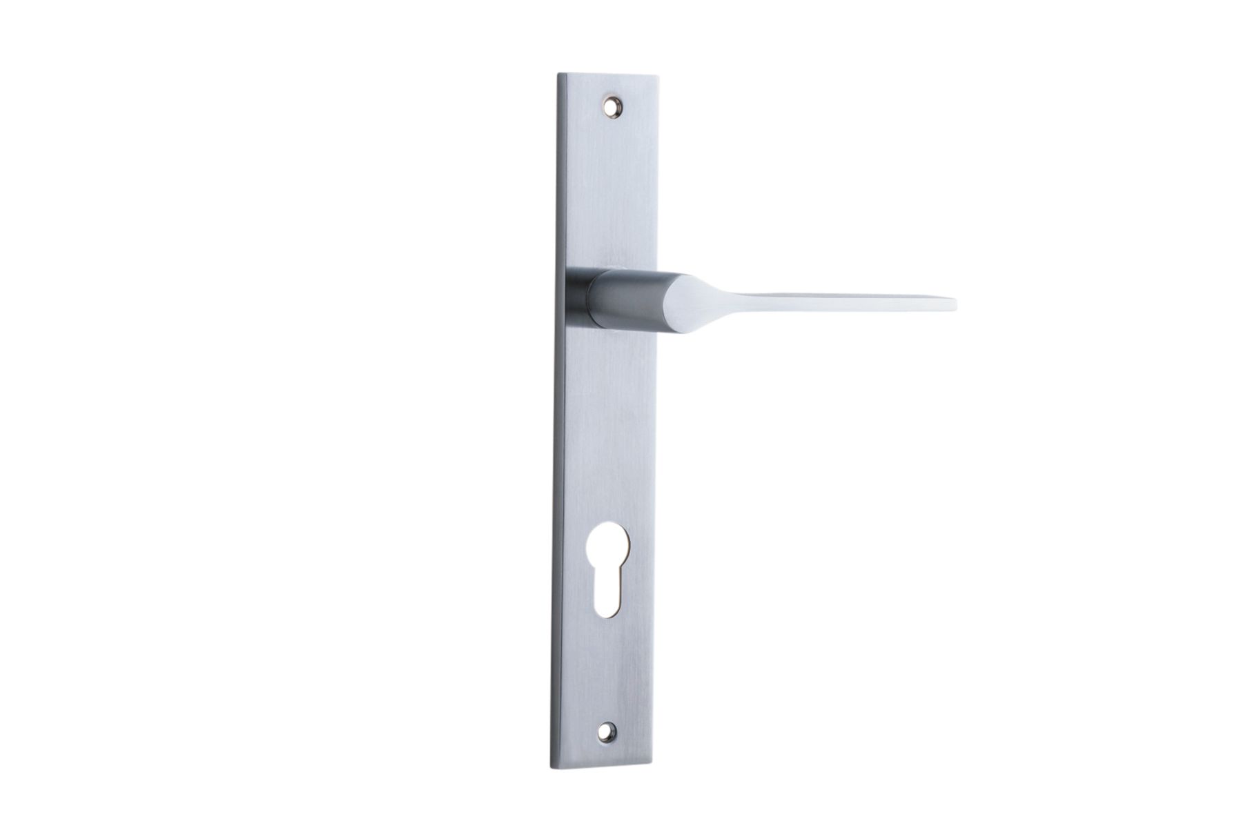 12254E85 - Como Lever - Rectangular Backplate - Brushed Chrome - Entrance