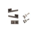 0401KPRIV60 - Bronte Lever - Square Rose Privacy Kit with Privacy Turn with Separate Privacy Turn - Signature Brass - Privacy