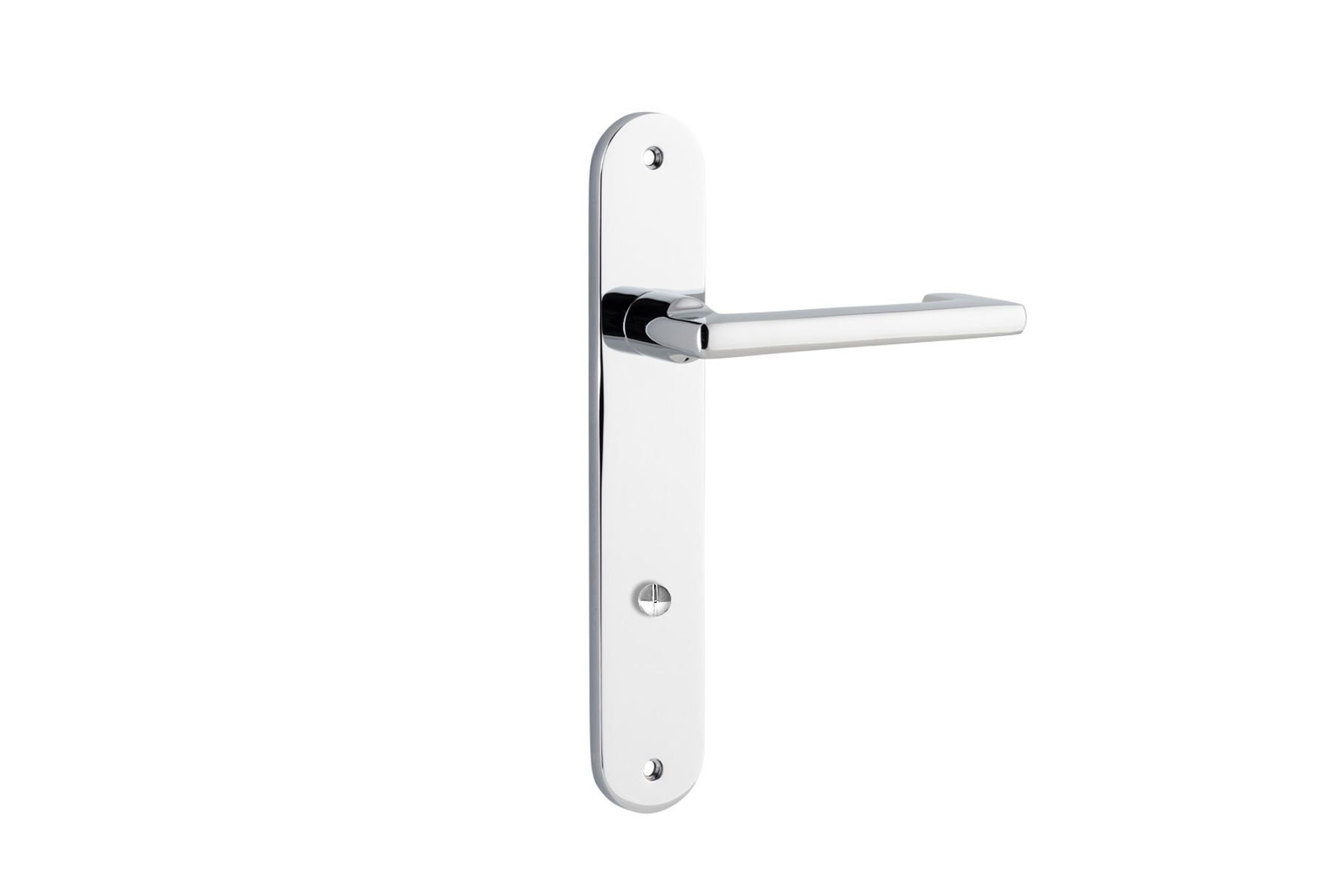 11852P85 - Baltimore Return Lever - Oval Backplate - Polished Chrome - Privacy