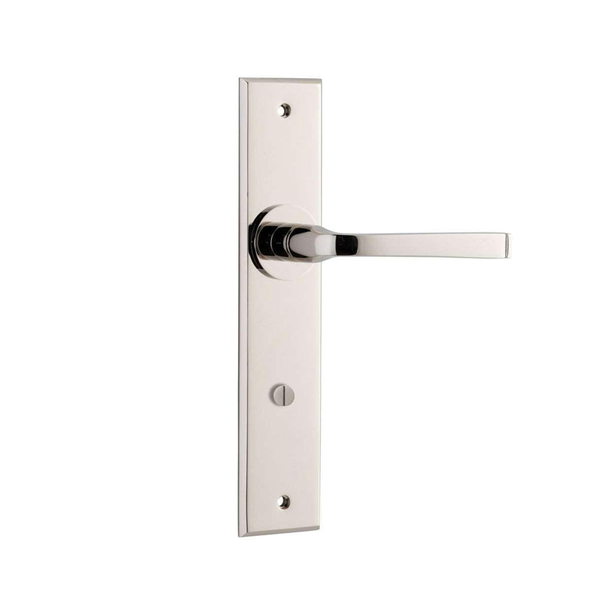 14288P85 - Annecy Lever - Chamfered Backplate - Polished Nickel - Privacy