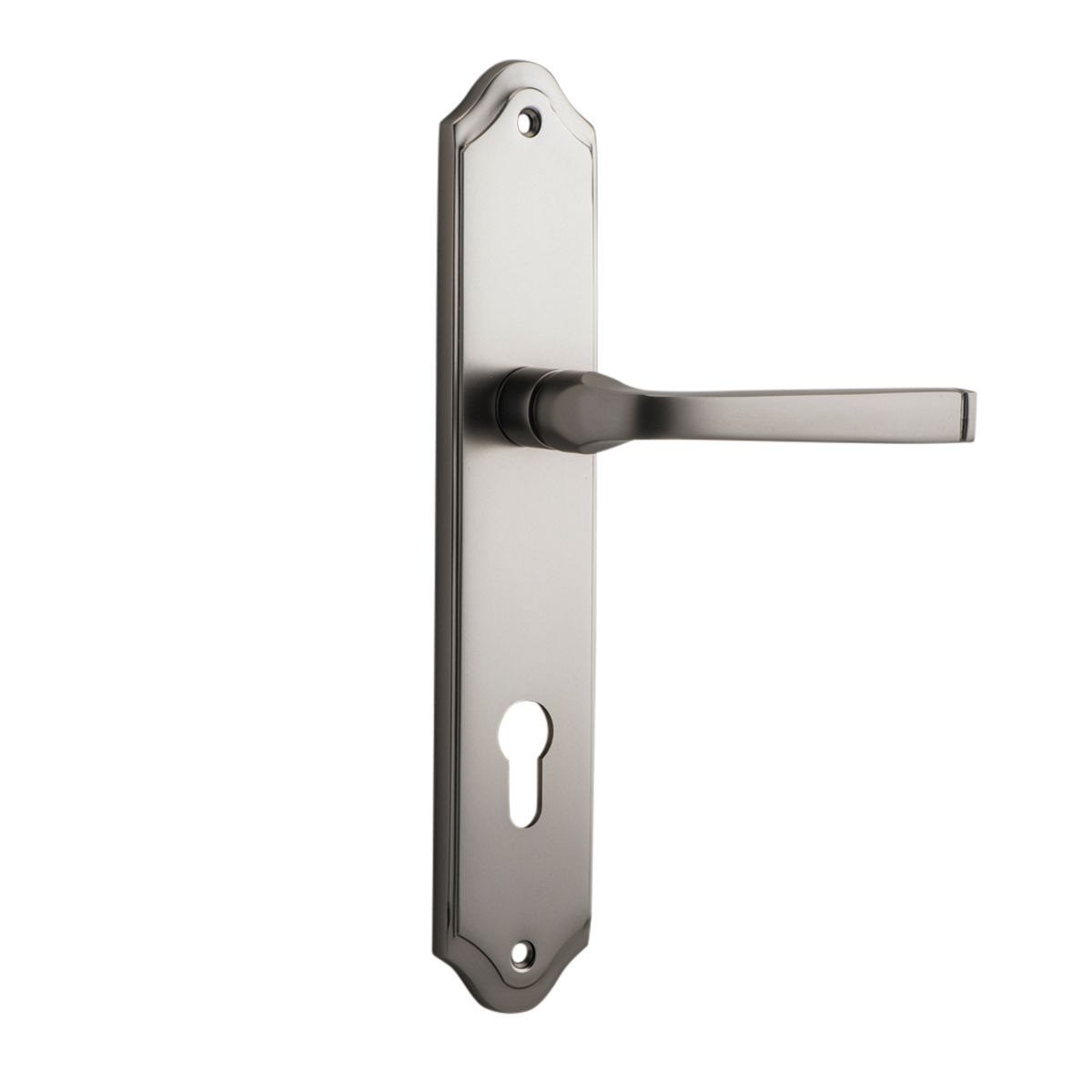 14720E85 - Annecy Lever - Shouldered Backplate - Satin Nickel - Entrance