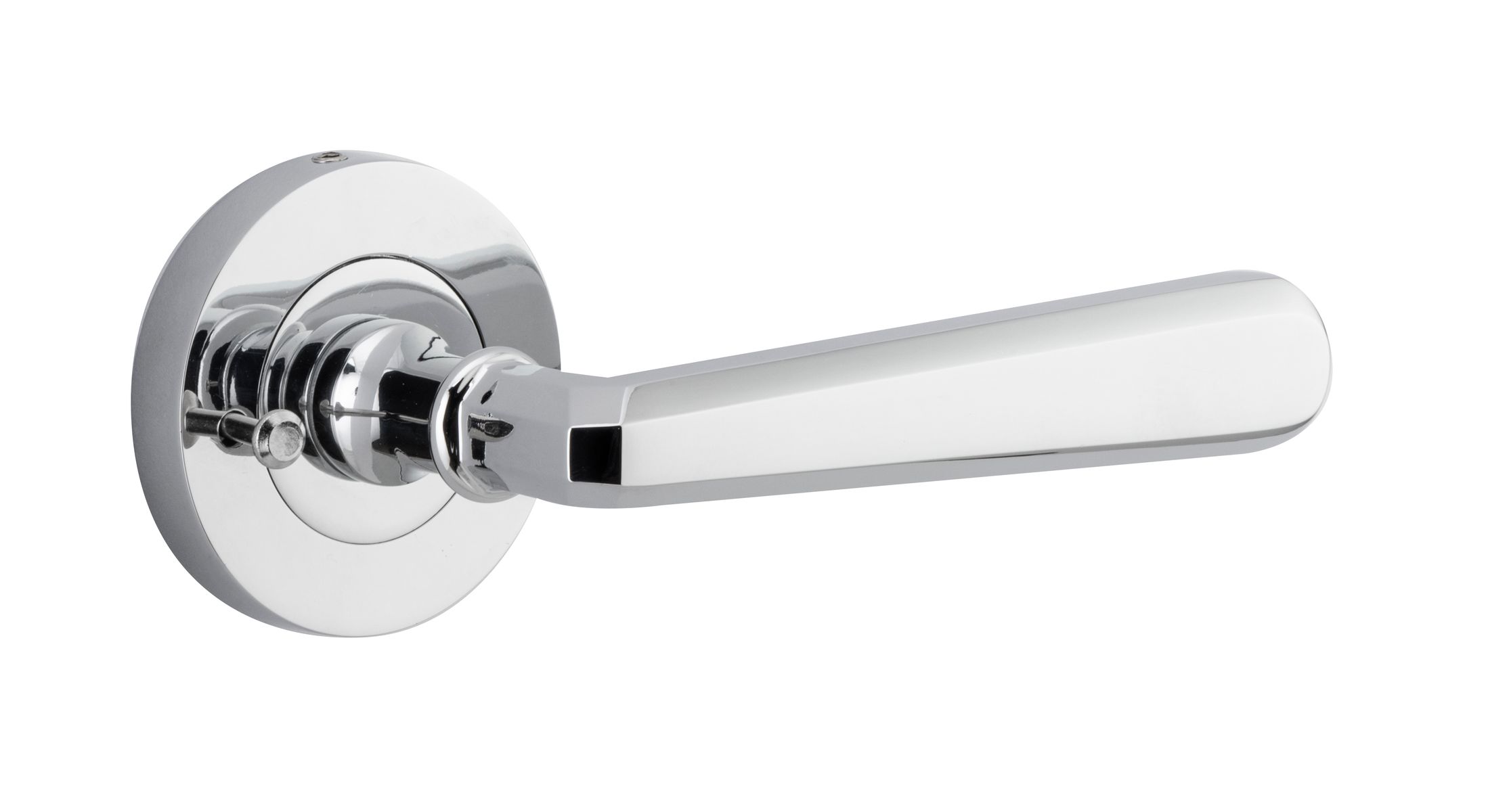 20804KIBPRIV60 - Copenhagen Lever - Round Rose (Inbuilt Privacy) - Polished Chrome - Privacy