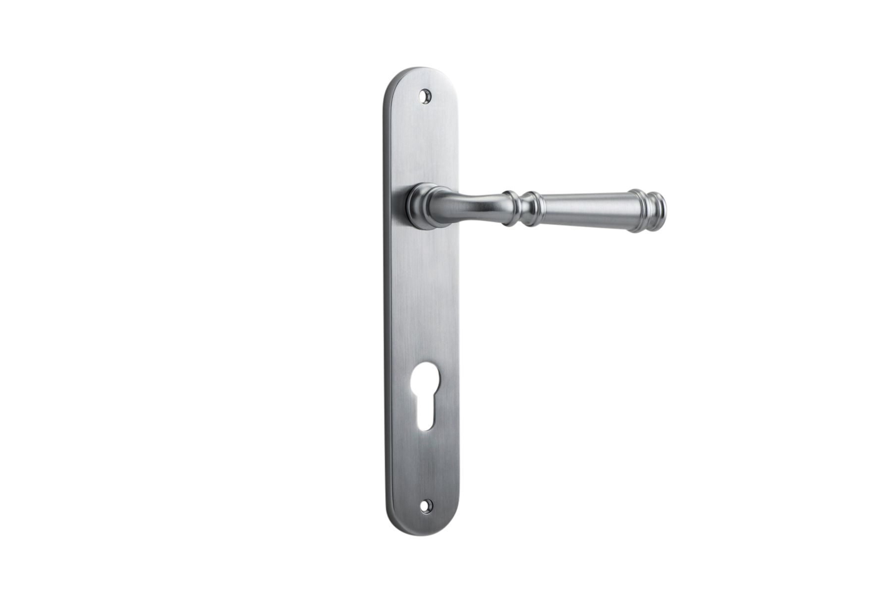 12230E85 - Verona Lever - Oval Backplate - Brushed Chrome - Entrance