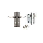 13926KENTR60KK - Stirling Lever - Stepped Backplate Entrance Kit with High Security Lock - Distressed Nickel - Entrance