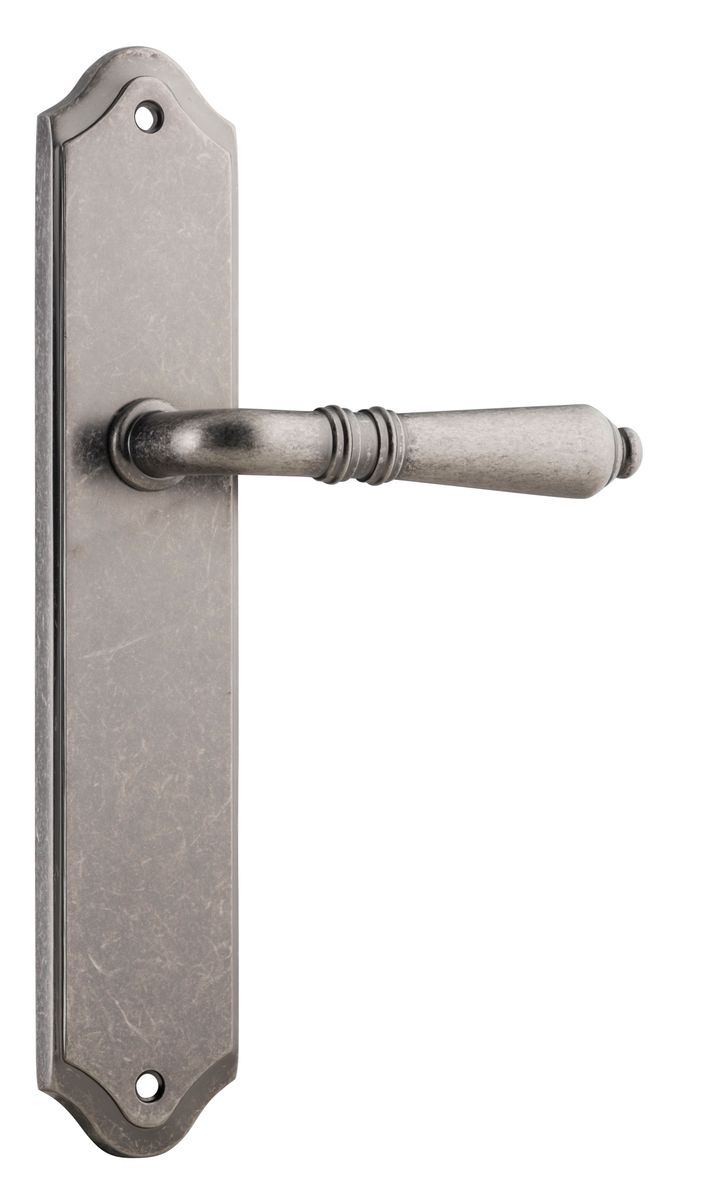 13712 - Sarlat Lever - Shouldered Backplate - Distressed Nickel - Passage