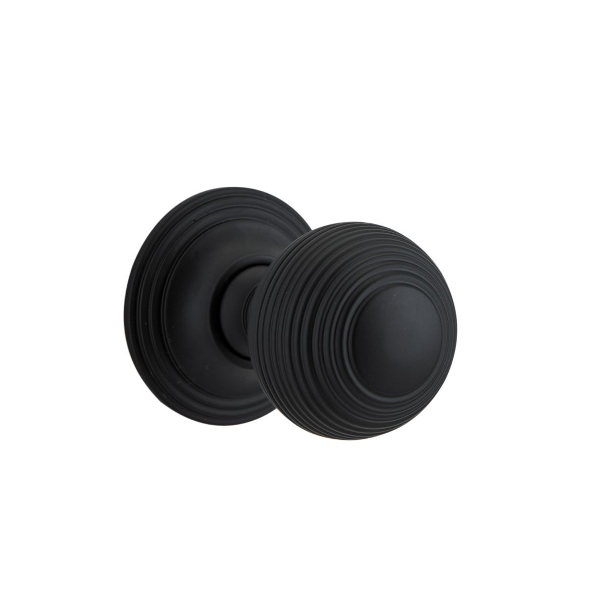 0223 - Guildford Knob - Round Rose - Matt Black - Passage