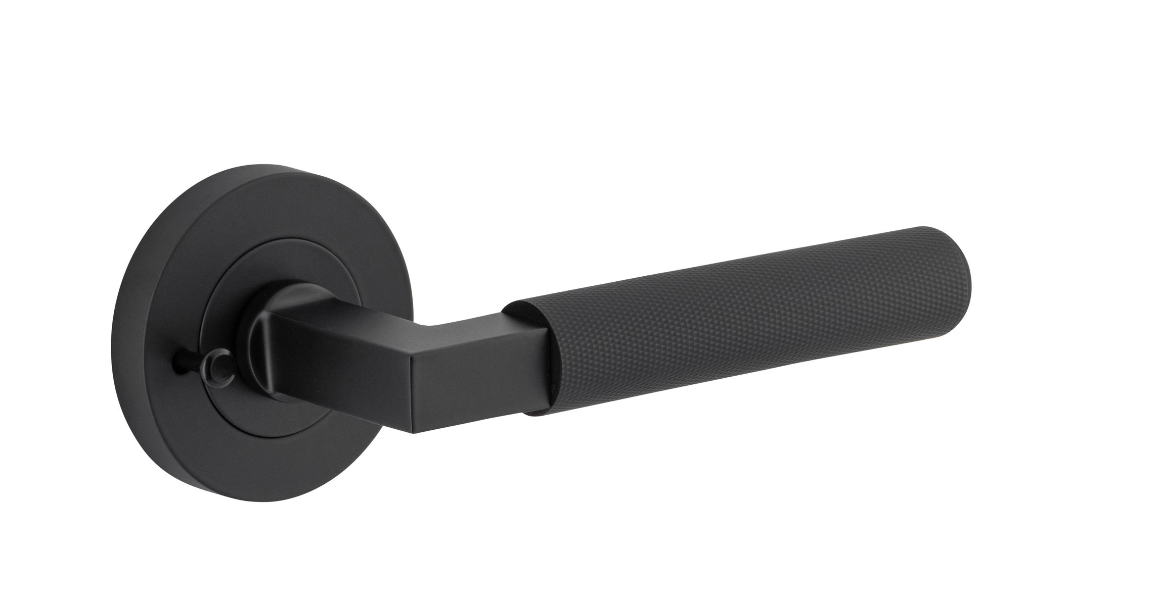 0353KIBPRIV60 - Brunswick Lever - Round Rose Privacy Kit (Inbuilt Privacy) - Matt Black - Privacy