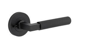 0353KIBPRIV60 - Brunswick Lever - Round Rose Privacy Kit (Inbuilt Privacy) - Matt Black - Privacy