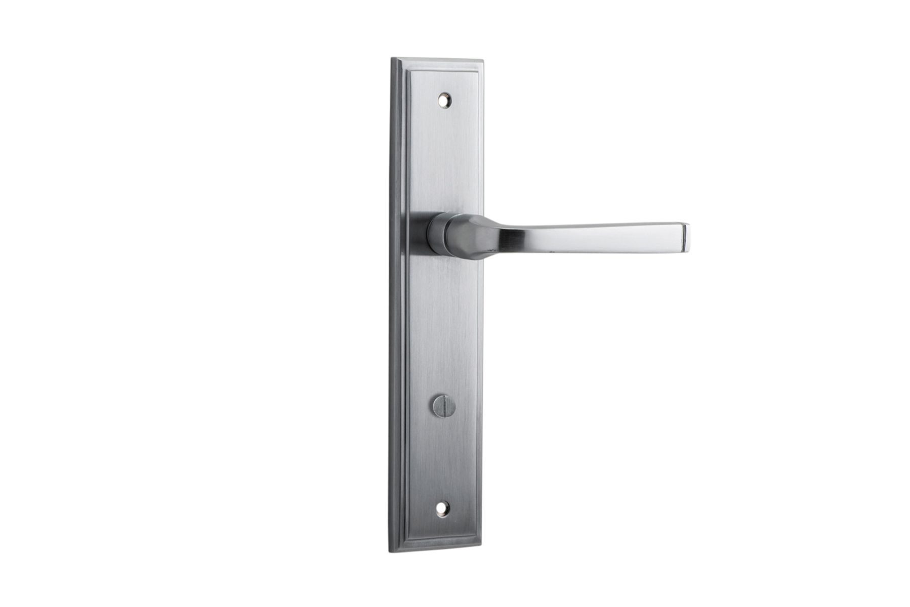 12244P85 - Annecy Lever - Stepped Backplate - Brushed Chrome - Privacy