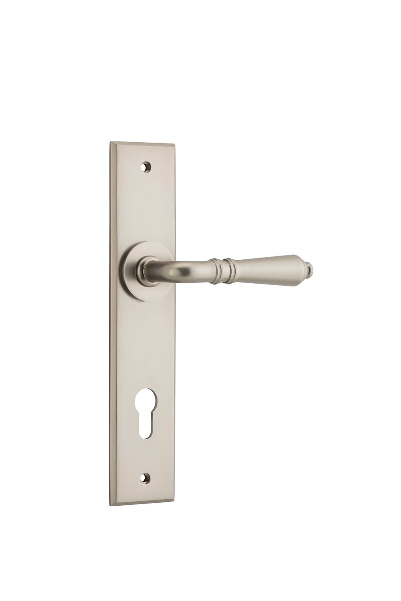 14780E85 - Sarlat Lever - Chamfered Backplate - Satin Nickel - Entrance